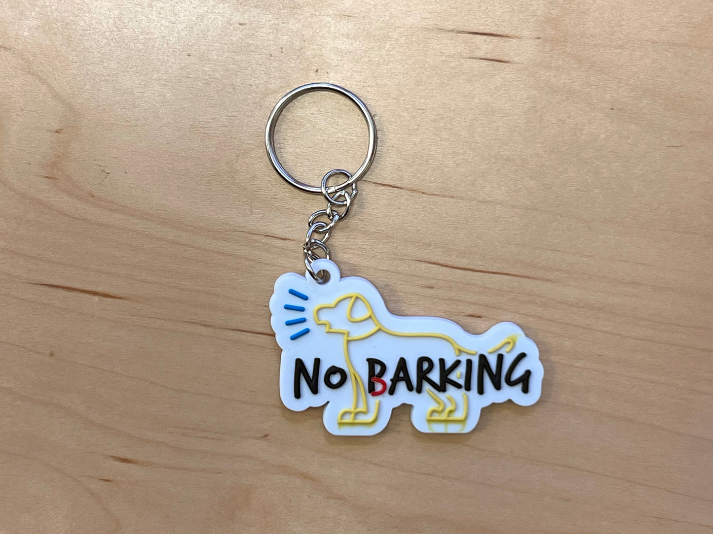 'No Barking' Keychain