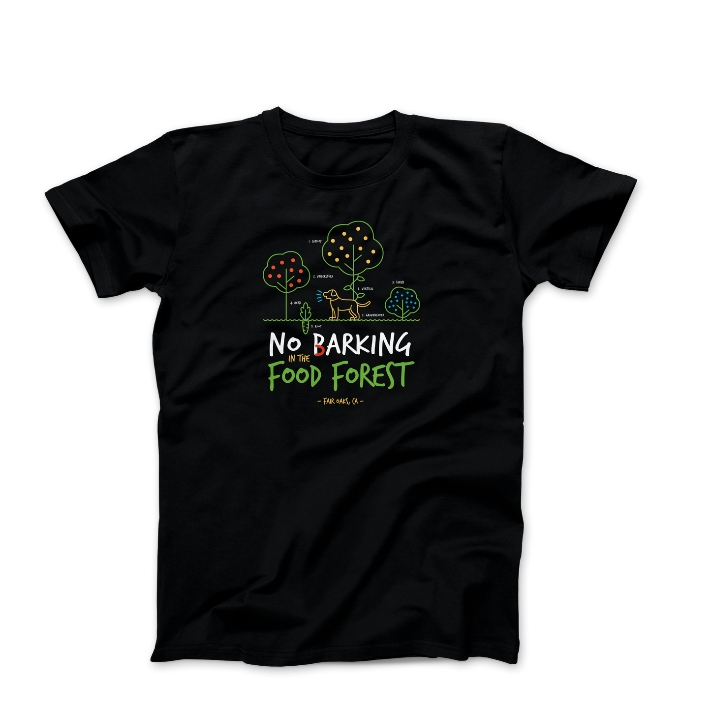 No Barking in the Food Forest T-shirt