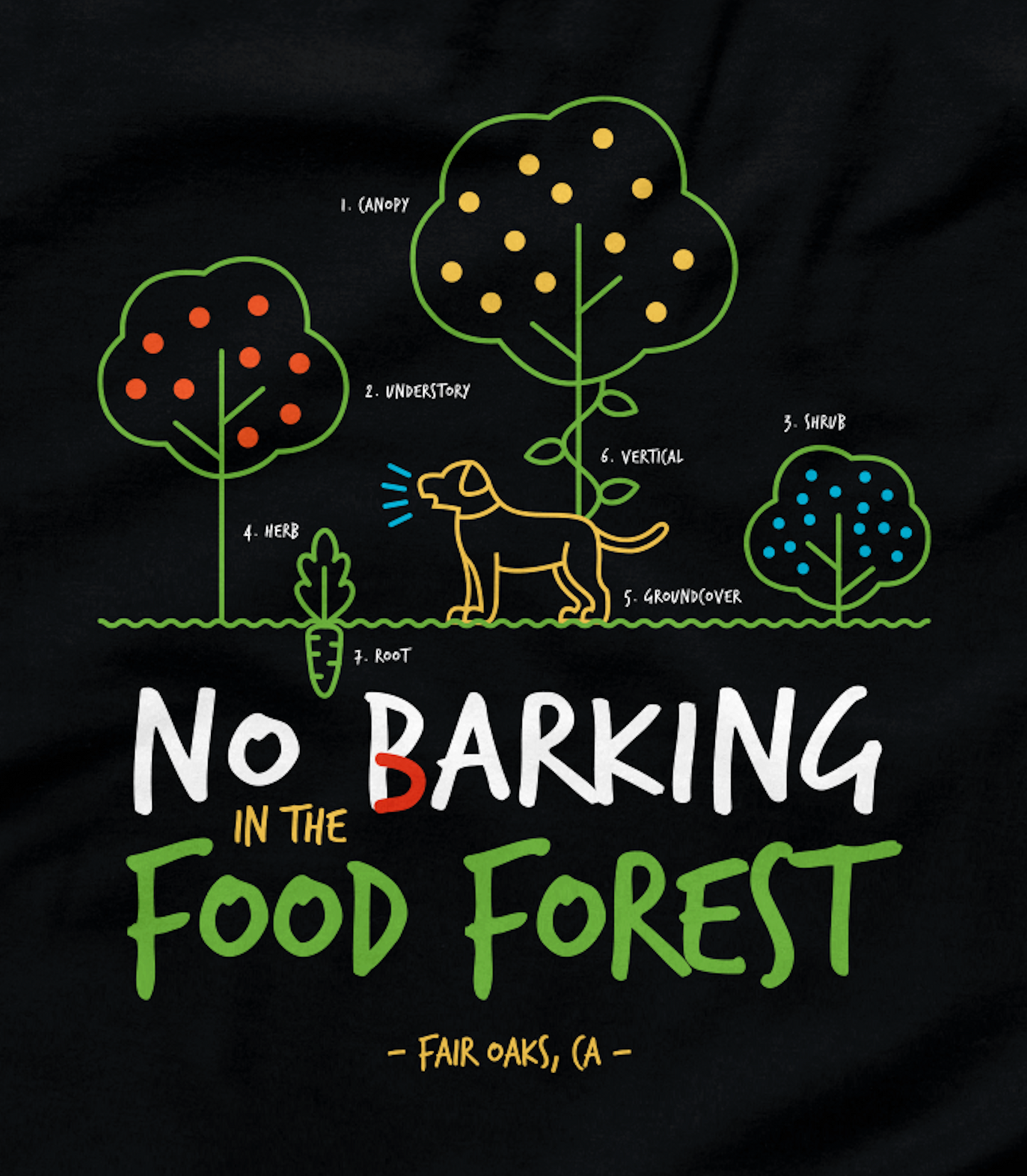 No Barking in the Food Forest T-shirt
